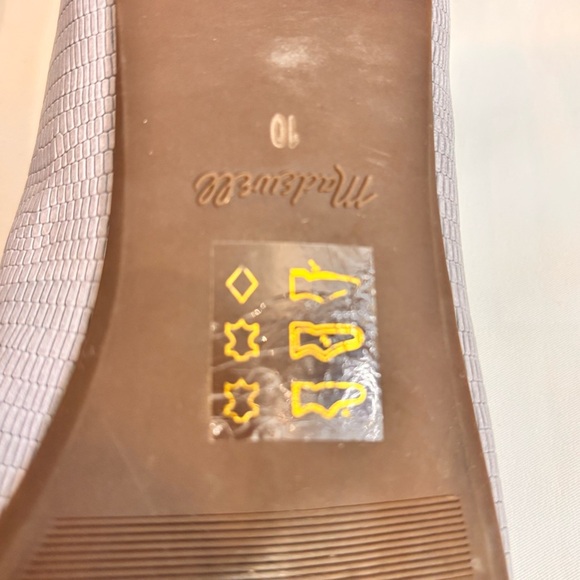 MADEWELL Sz 10 The Adelle Ballet Flat in Lizzard Embossed Leather In Light Grey - Picture 6 of 10